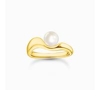 Thomas Sabo Sterling Silver Natural Beauty Gold Plated Freshwater Pearl Ring TR2485-430-14 - - 54 - Sterling Silver / 18ct Gold Plated / Freshwater Pearl