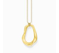 Thomas Sabo Sterling Silver Natural Beauty Gold Plated Necklace KE2319-413-39 - Bold - Sterling Silver / 18ct Gold Plated