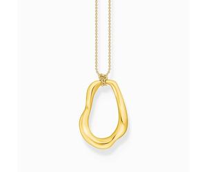 Thomas Sabo Sterling Silver Natural Beauty Gold Plated Necklace KE2319-413-39 - Bold - Sterling Silver / 18ct Gold Plated