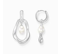 Thomas Sabo Sterling Silver Natural Beauty Sterling Silver Freshwater Pearl Hoop Earrings - Sterling Silver / Freshwater Pearl