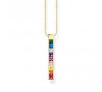 Thomas Sabo Sterling Silver Necklace KE2146-996-7-L45V - Sterling Silver / Gold Plated / Stone / Zirconia