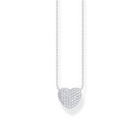 Thomas Sabo Sterling Silver Necklace with heart pendant and white zirconia Recycled 925 silver, Women, KE2277-051-14-L45V