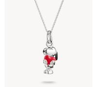Thomas Sabo Sterling Silver Peanuts Snoopy With Heart Necklace KE2354-664-10 - Sterling Silver / Rhodium Plated / Enamel