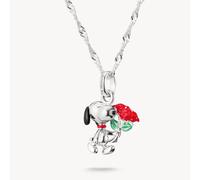 Thomas Sabo Sterling Silver Peanuts Snoopy With Rose Necklace KE2353-664-7 - Sterling Silver / Rhodium Plated / Enamel