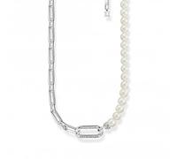Thomas Sabo Sterling Silver Pearls And Links Necklace KE2109-167-14-L45V - Sterling Silver / Pearl / Zirconia