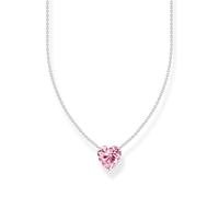 Thomas Sabo Sterling Silver Pink Heart Cubic Zirconia Pendant Necklace