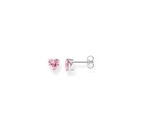 Thomas Sabo Sterling Silver Pink Heart Cubic Zirconia Stud Earrings