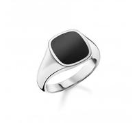 Thomas Sabo Sterling Silver Rebel At Heart Black Ring TR2332-024-11 - Elegant Styling | - Size 66 - Sterling Silver / Onyx