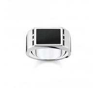Thomas Sabo Sterling Silver Rebel At Heart Black Ring TR2387-027-11 - Modern Style | Acotis - Size 60 - Sterling Silver / Onyx / Zirconia