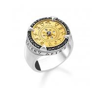 Thomas Sabo Sterling Silver Rebel At Heart Elements Of Nature Gold Ring TR2329-849-7 - - Size 52 - Sterling Silver / Gold Plated / Zirconia