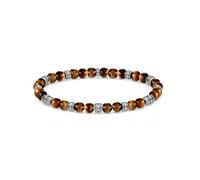 Thomas Sabo Sterling Silver Rebel At Heart Lucky Charm Tiger's Eye Bracelet A1923-826-2 - - Size 15.5cm - Sterling Silver / Stone
