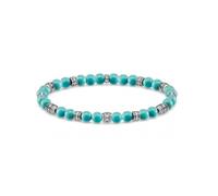 Thomas Sabo Sterling Silver Rebel At Heart Lucky Charm Turquoise Bracelet A1923-878-17 - - Size 15.5cm - Sterling Silver / Stone