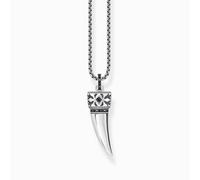 Thomas Sabo Sterling Silver Rebel at Heart Sterling Silver Zirconia Blackened Wolf's Tooth With Stones Pendant KE2202-643-11