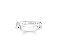 Thomas Sabo Sterling Silver Ring with White Stones Recycled 925 Silver, Women, TR2253-051-14-48