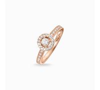 Thomas Sabo Sterling Silver Rose Gold Classic Pave Set Ring