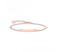 Thomas Sabo Sterling Silver Rose Gold Plated Engravable Bar Heart Bracelet A1976-416-40-L19V - Sterling Silver