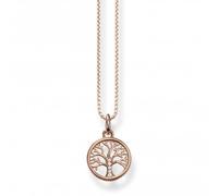 Thomas Sabo Sterling Silver Silver Rose Gold Plated Zirconia White Necklace - Sterling Silver / Rose Gold Plated / Zirconia