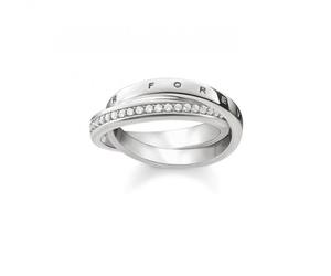 Thomas Sabo Sterling Silver Silver Zirconia White Together Forever Ring TR2099-051-14 - Bold - Size 48