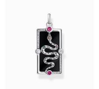 Thomas Sabo Sterling Silver Sterling Silver Black Enamel With Stone Snake Pendant - Sterling Silver / Enamel / Glass-Ceramic Stone / Zirconia