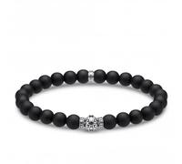 Thomas Sabo Sterling Silver Sterling Silver Black Obsidian Bracelet A1942-704-11 - Elegant - Size 19 - Sterling Silver