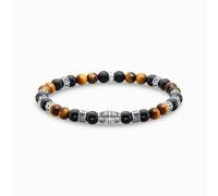 Thomas Sabo Sterling Silver Sterling Silver Black Onyx And Tiger's Eye Bracelet A2087-507-7 - Size 17cm - Sterling Silver/Agate