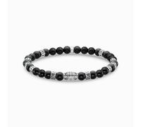 Thomas Sabo Sterling Silver Sterling Silver Black Onyx Bracelet A2087-507-11 - Contemporary - Size 17cm - Sterling Silver/Agate