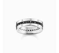 Thomas Sabo Sterling Silver Sterling Silver Black Pavé Stones Ring TR2361-643-11 - Bold - Size 60 - Sterling Silver/Zirconia