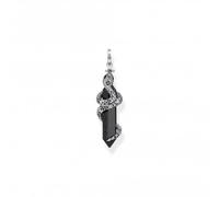 THOMAS SABO Pendant blackened onyx with snake 925 Sterling Silver, Blackened