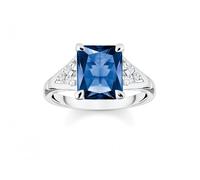 Thomas Sabo Sterling Silver Sterling Silver Blue Stone Ring TR2362-166-1 - Elegant Styling | - Size 54 - Sterling Silver / Stone / Zirconia