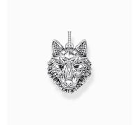 Thomas Sabo Sterling Silver Sterling Silver Enamel Blackened Wolf's Face Pendant