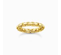 Thomas Sabo Sterling Silver Sterling Silver Gold Plated Box Chain Ring TR2502-413-39 - 58 - Sterling Silver / 18ct Gold Plated