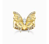 Thomas Sabo Sterling Silver Sterling Silver Gold Plated Butterfly Paradise Cocktail Ring - 52 - Sterling Silver / 18ct Gold Plated / Zirconia