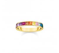 Thomas Sabo Sterling Silver Sterling Silver Gold Plated Colourful Stones Ring TR2403-996-7 - - Size 62 - Sterling Silver / Gold Plated / Stone / Zirconia