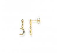 Thomas Sabo Sterling Silver Sterling Silver Gold Plated Magic Stars Crescent Moon Earrings - Sterling Silver / Gold Plated / Stone / Zirconia
