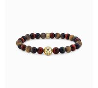 Thomas Sabo Sterling Silver Sterling Silver Gold Plated Tiger's Eye Zirconia Brown Bracelet - Size 17 cm