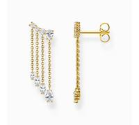 Thomas Sabo Sterling Silver Sterling Silver Gold Plated White Stone Waterfall Earrings - Sterling Silver / 18ct Gold Plated / Zirconia