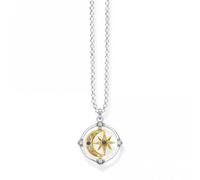 Thomas Sabo Sterling Silver Sterling Silver Gold Plated Zirconia Moon & Stars Necklace - Sterling Silver / Gold Plated / Stones / Zirconia