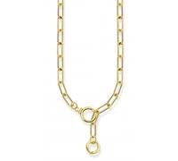 Thomas Sabo Sterling Silver Sterling Silver Gold Plated Zirconia Ring Clasp Link Necklace - Sterling Silver / Gold Plated / Zirconia