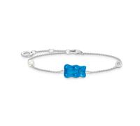 Thomas Sabo Sterling Silver HARIBO Blue Goldbears Freshwater Pearl Zirconia Bracelet A2151-052-1-L19V - Zirconia / Glass / Sterling Silver / Freshwater Pearl