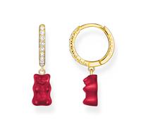 Thomas Sabo Sterling Silver Sterling Silver HARIBO Gold Plated Zirconia Red Goldbears Single - Glass / Gold Plated / Sterling Sliver / Zirconia