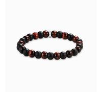 Thomas Sabo Sterling Silver Sterling Silver Obsidian & Red Tiger's Eye Beaded Bracelet A2196-806-7 - Size - 19cm - Sterling Silver / Obsidian / Tiger‘s Eye