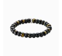 Thomas Sabo Sterling Silver Sterling Silver Obsidian & Tiger's Eye Beaded Bracelet A2196-806-11 - Size - 21cm - Sterling Silver / Obsidian / Tiger‘s Eye