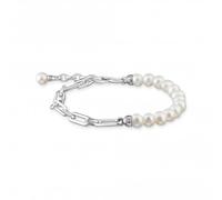 Thomas Sabo Sterling Silver Sterling Silver Pearls And Links Bracelet A2031-167-14 - - Sterling Silver / Pearl / Zirconia
