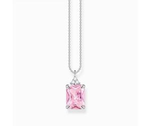 Thomas Sabo Sterling Silver Sterling Silver Pink Stone Necklace KE2089-051-9 - Contemporary - Sterling Silver/Zirconia