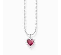 Thomas Sabo True Romance Ruby CZ Heart Necklace 1.8 x 1.3cm, 40-45cm