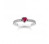 Thomas Sabo Womens 925 Silver & Cz Heart Sterling-silver and Zirconia Ring 52mm