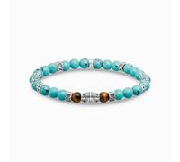 Thomas Sabo Sterling Silver Sterling Silver Turquoise With Tiger's Eye Elements Bracelet - Size 17cm - Sterling Silver/Turquoise/Tiger‘s Eye