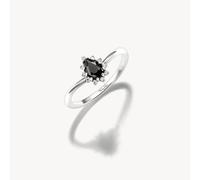 Thomas Sabo Sterling Silver True Romance Black Zirconia Drop - Size 56 - Sterling Silver / Rhodium Plated / Enamel