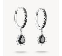 Thomas Sabo Sterling Silver True Romance Black Zirconia Drop - Sterling Silver / Rhodium Plated / Enamel