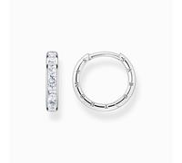 Thomas Sabo Sterling Silver White Stone Hoop Earrings - Silver